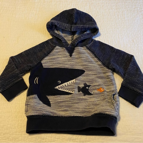 Gymboree Shark Hoodie 100% Cotton Size 2T - Picture 1 of 6